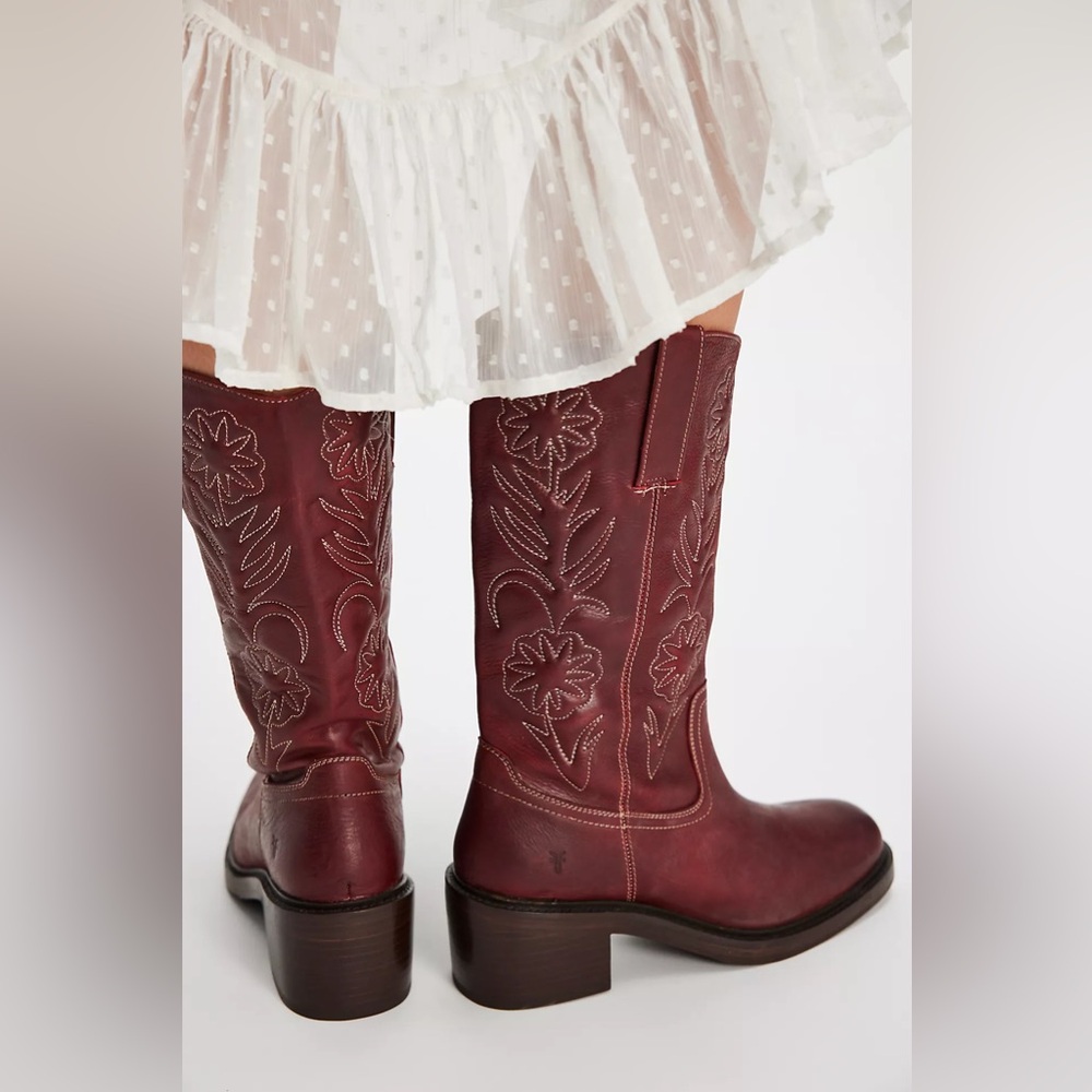 Free People x FRYE Kate Deco Stich Boots, Brown, NWOT, size 8B - Picture 2 of 9